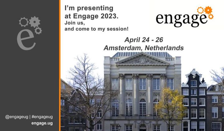 I will be speaking at Engage in April 2023